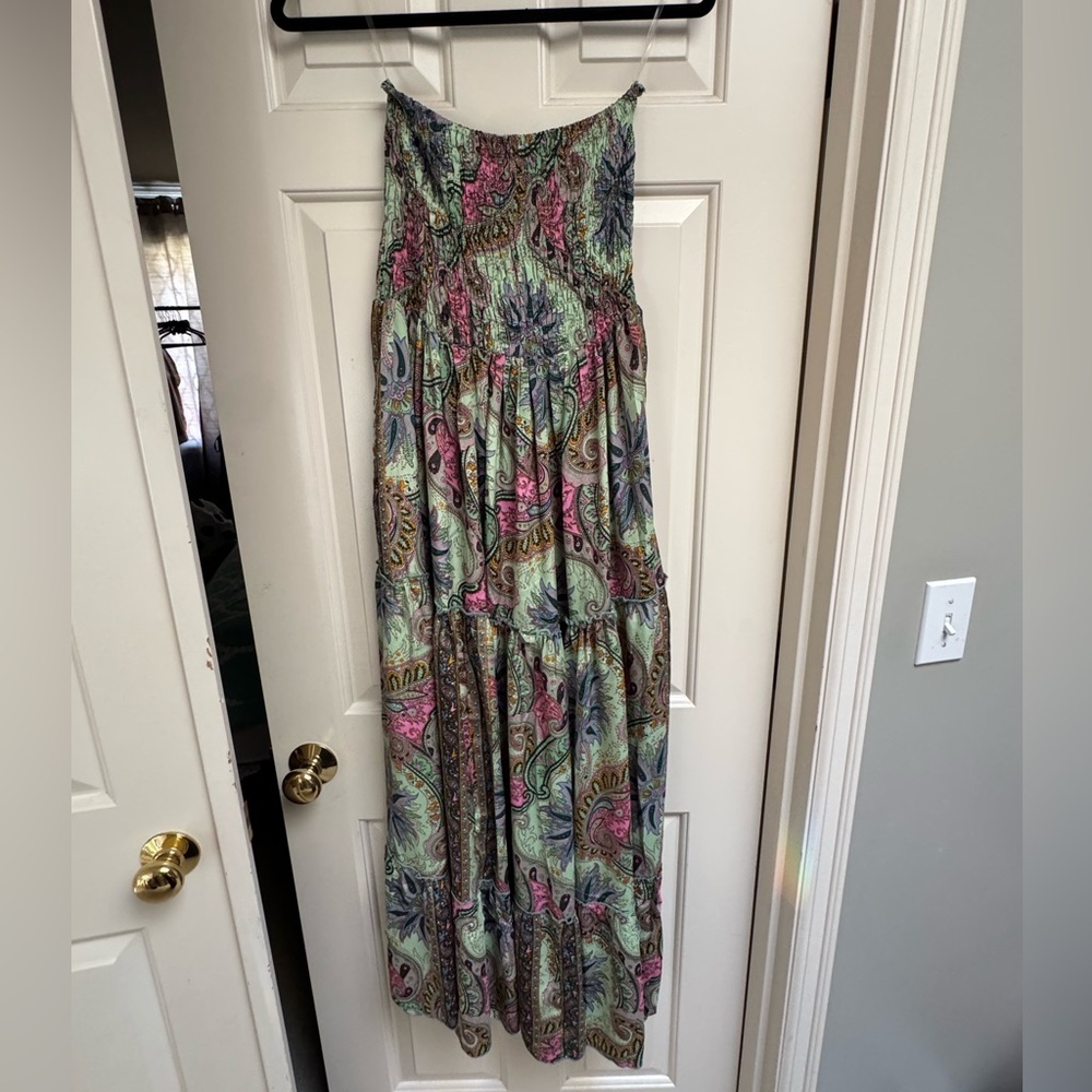 Strapless Silk Maxi Dress